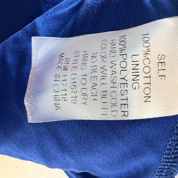 SOIEBLU Size L Royal Blue Lace Waist Sleeveless Front Slit Maxi Dress FLAW - Picture 8 of 9